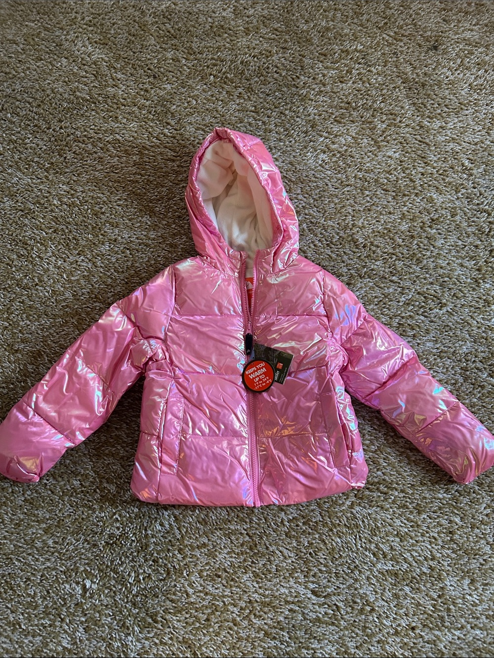 Ozark Trail Pink Iridescent Puffer Jacket with Hood